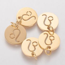 Nerūsējošā tērauda 304 zodiaka kulons "Leo" 12x1 mm 1 gab