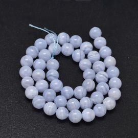 Looduslikud sinised pitsahhaathelmed 8mm 1 lõng