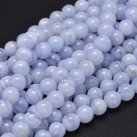 Natural Blue Lace Agate Beads 8mm 1 strand