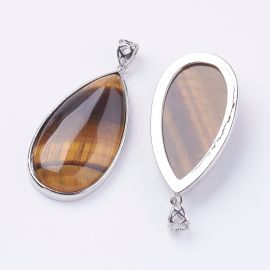 Natural Tiger Eye Pendant 50x26x9 mm., 1 pcs.