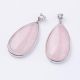 Natural Pink Quartz Pendant, 1 pcs.