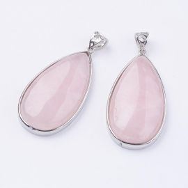Natural Pink Quartz Anhänger, 1 Stck.
