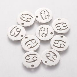 Nerūdijančio plieno 304 zodiako pakabukas "Vėžys", 12x1 mm., 1 vnt