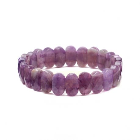 Papuošalai - Natūralaus Ametisto apyrankė. Violetinės spalvos karoliukai stačiakampio biaunuoti tinka riešui ~19-20 cm. dydis 1