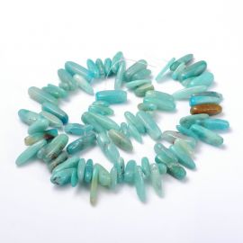 Natural Amazonite beads 22-10x7-4 mm. 1 thread.