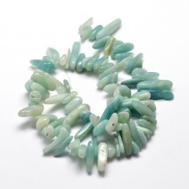 Natural Amazonite beads 30-8X12-5 mm. 1 thread.