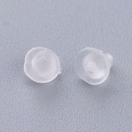 Priedai papuošalams - Plastikiniai auskarų fiksatoriai. Skaidrūs dydis 4x35 mm 10 vnt. 1 maišelis