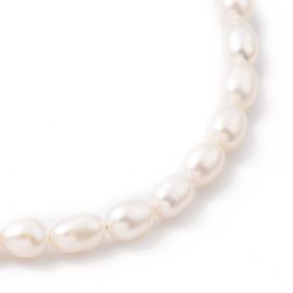 Freshwater pearl necklace with "K" pendant 7x4 mm. 1 pc.