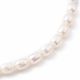 Papuošalai - Gėlavandenių perlų vėrinys su "A" raidės pakabuku. Baltos spalvos ryžio detalės aukso spalvos raidė nerūdijančio pl