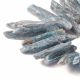 Natūralaus Kyanito/Disthenito karoliukai 35-5x8-2x10-3 mm. 6 vnt.