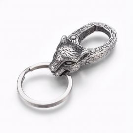 Stainless steel 304 key ring "Leopard" 47x20 mm. 1 collection