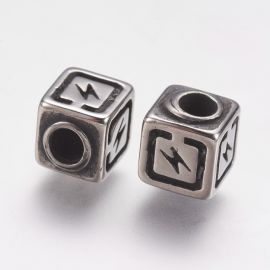 Stainless steel 304 Insert "Cube" 6x6x6 mm. 1 pc.