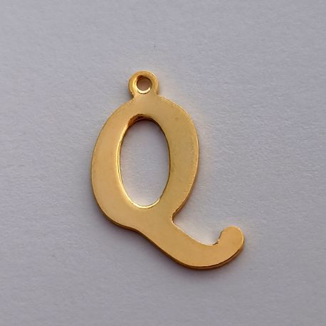 Anhänger Buchstabe "Q" aus Edelstahl 304 15x14 mm. 1 Stk.