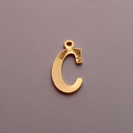 Stainless steel 304 pendant letter "C" 15x8 mm. 1 pc.