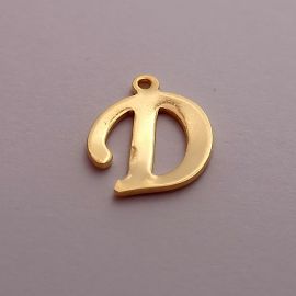 Nerūdijančio plieno 304 pakabukas raidė "D" 15x12 mm. 1 vnt.