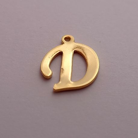 Nerūsējošā tērauda 304 kulons burts "D" 15x12 mm. 1 gab.