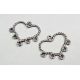 Distributor "Heart", aged silver color, 5 loops 34x29 mm
