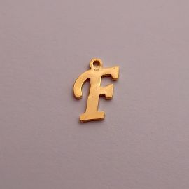 Nerūsējošā tērauda 304 kulons burts "F" 15x12 mm. 1 gab.