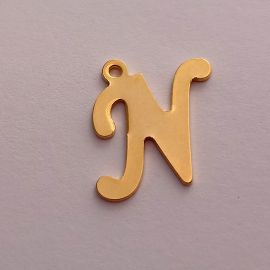 Stainless steel 304 pendant letter "N" 15x14 mm. 1 pc.