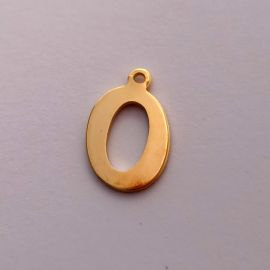 Stainless steel 304 pendant letter "O" 15x10 mm. 1 pc.