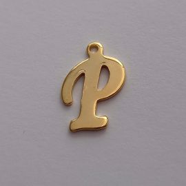 Nerūsējošā tērauda 304 kulons burts "P" 15x12 mm. 1 gab.