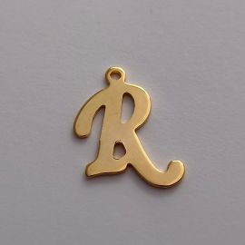 Stainless steel 304 pendant letter "R" 15x14 mm. 1 pc.