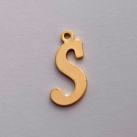 Nerūsējošā tērauda 304 kulons burts "S" 15x7 mm. 1 gab.
