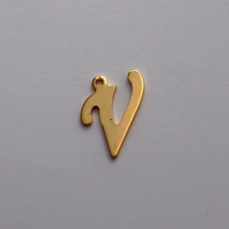 Stainless steel 304 pendant letter "V" 15x10 mm. 1 pc.