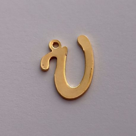 Anhänger Buchstabe "U" aus Edelstahl 304 15x14 mm. 1 Stk.