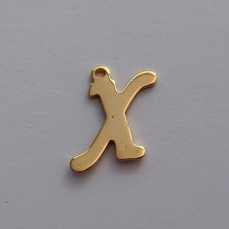 Stainless steel 304 pendant letter "X" 15x14 mm. 1 pc.