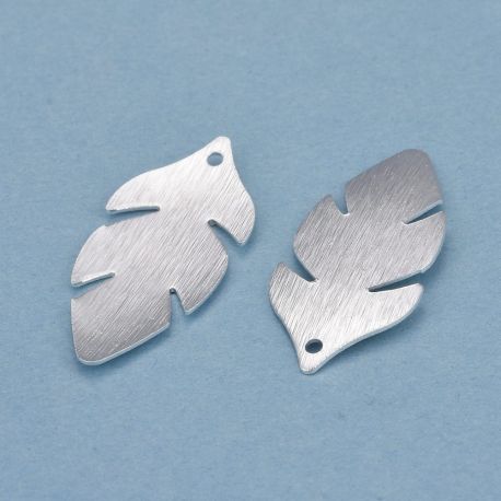 Brass pendant "Leaf" 30x13x1 mm. 2 pcs