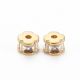 Žalvarinis intarpas su Cirkonio akutėmis 5.5x5.5x4 mm. 1 vnt