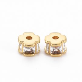 Misiņa ieliktnis ar cirkonija acīm 5,5x5,5x4 mm. 1 gab