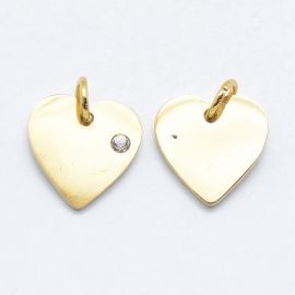 Nerūsējošā tērauda 316 kulons "Sirds" ar cirkonija cilpiņu 12x12x2 mm. 1 gab