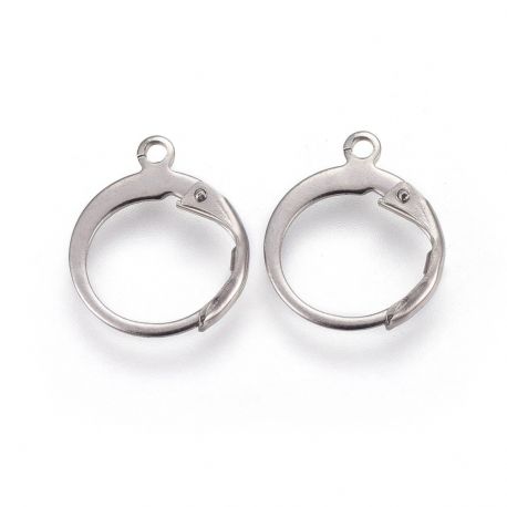 Nerūdijančio plieno 304 auskarų kabliukai 14.5x12.5x2 mm. 5 poros