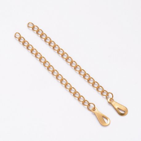Nerūdijančio plieno 304 prailginimo grandinėlė + pakabukas 61x3 mm. 2 vnt