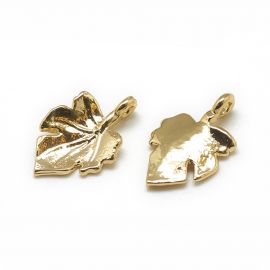 Brass pendant "Maple leaf" 12.5x8x1 mm. 1 pc