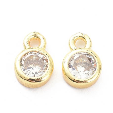 Žalvarinis pakabukas su Cirkonio akute 8x5x2 mm. 2 vnt