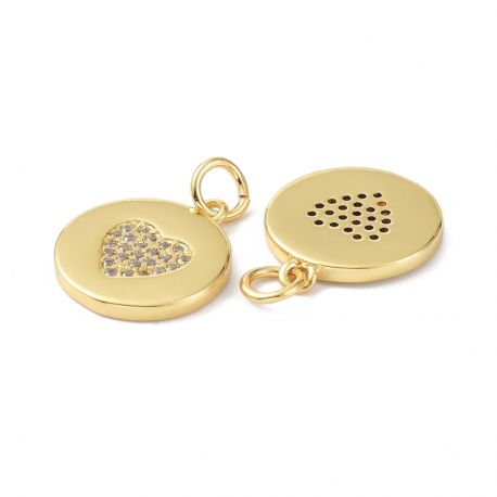 Žalvarinis pakabukas "Širdelė" su Cirkonio akutėmis 15.7x13.7x1.7 mm. 1 vnt