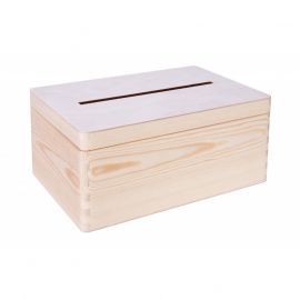 Spendenbox aus Holz für Umschläge, Geld, Postkarten 30x20x13 cm MED0098
