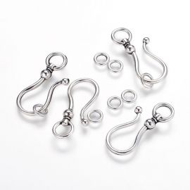 Necklace clasp 38x16x8 mm ring ~ 8 mm. 3 sets