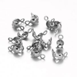Stainless steel 304 press bubble 8x4 mm. 10 pcs