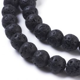 Lava beads 6 mm. 1 thread