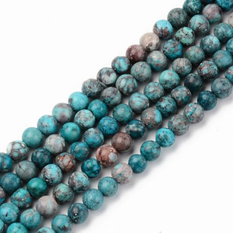 Natūralūs Amerikos Turkio karoliukai 4 mm. 1 gija