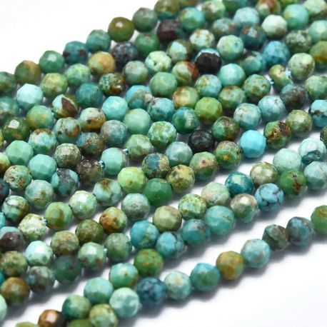 Natural turquoise beads 2 mm. 1 thread