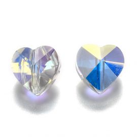 Glasperlen - Herzen 10x10x7 mm. 4 Stück