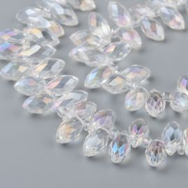 Glasperlen - Tropfen 13-12x6 mm. 10 Stk