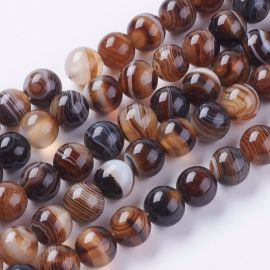 Natural Agate beads 8 mm. 1 thread