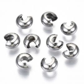 Stainless steel 304 press bubble 5x4 mm. 10 pcs