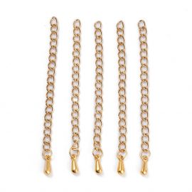 Nerūsējošā tērauda 304 pagarinājuma ķēde + kulons 63-55x3 mm. 2 gab